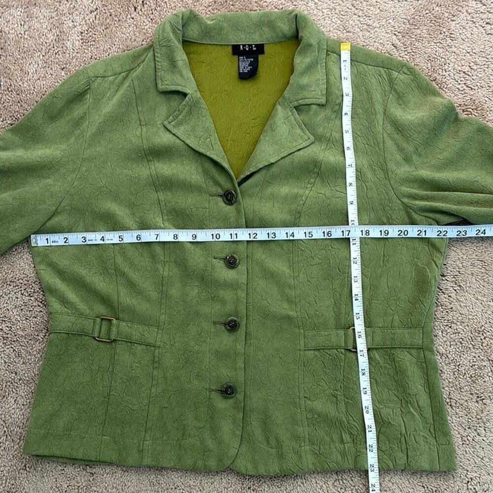 RQT Green Button Down Women's Jacket Size Large Workwear Lagenlook Office - Picture 6 of 7